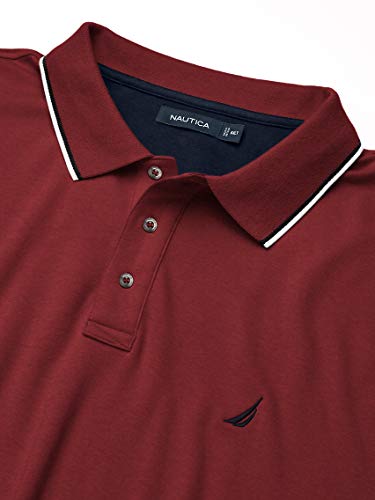 Image of Nautica Men's Classic Fit Short Sleeve Dual Tipped Collar Polo Shirt