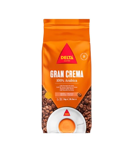 Delta Cafés Gran Crema   Café en Grano 100% Arábico de Guatemala y Colombia   Notas de Cacao Chocolate y Caramelo   1 Kg