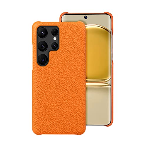 Étui de téléphone en cuir véritable Samsung Note 20 Ultra au motif litchi élégant
