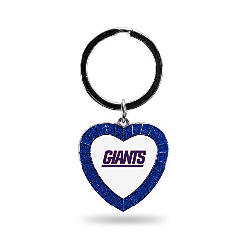 Image of Rico Industries NFL Football Rhinestone Heart Keychain - Great Accessory