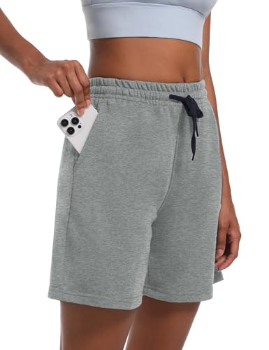 4 Pack Women's Summer Sweat Shorts Cotton Comfy Drawstring Shorts for Casual Lounge Sport Athletic with Pockets2