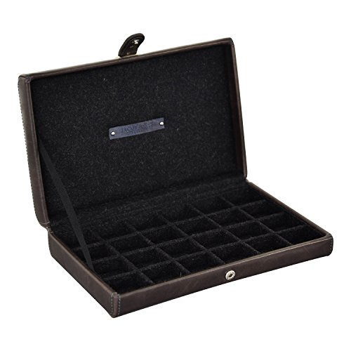 Preisvergleich Produktbild Jacob Jones 24 Piece Cufflink Box with Grey Lining - (Brown) B
