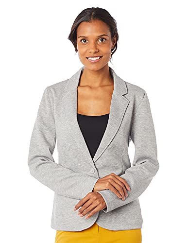 Blazer Básico Feminino Moletom Em Alfaiataria, Cinza, M
