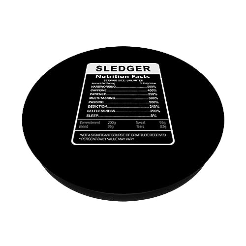 Sledger Nutrition Facts Sarcastic PopSockets Swappable PopGrip, Black - Image 2
