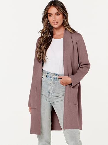 Image of ANRABESS Cardigan Sweater for Women Casual 2026 Fall Fashion Coat Long Sleeve Open Front Knit Coatigan Outwear