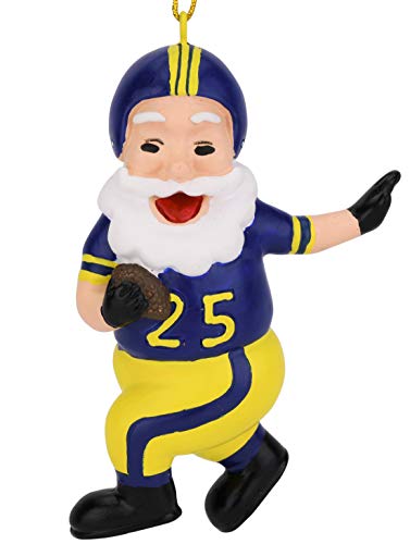 Tree Buddees Touchdown Santa Christmas Sports Football Ornament (Blue & Yellow) #TOP12