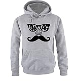 nahtloses Halsbündchen Comedy Shirts SWAG DIAMOND MOUSTACHE - Einfarbig - Herren Hoodie - Grau/Schwarz Gr. S