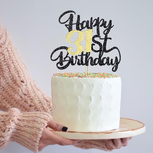 Image of 31st Happy birthday cake topper party decoration gift plugin | Cheers to 31 Years,31 & Fabulous /Hello 31st Legend since Awesome since1995 Straight Outta Party Decoration Gift Plugin