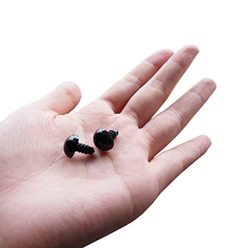 EXCEART 200 Pares de Olhos de Segurança Olhos Pretos de Plástico Olhos de Boneca para Animais de Pel