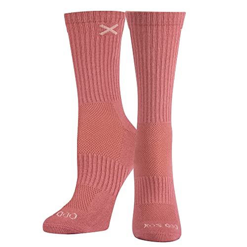 Image of Odd Sox - Basix Heather Athletic Crew Socks - Knit Cotton Cushioned Breathable Arch Support - Unisex Sizing