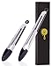 Stainless Steel Kitchen Serving Tongs by Integrity Chef - Set of 2 (12/9-inch) Food Grade Quality, Heat Resistant, Locking, Ergonomic Grip, Non-Stick Silicone Tips, SAVE A LIFE!