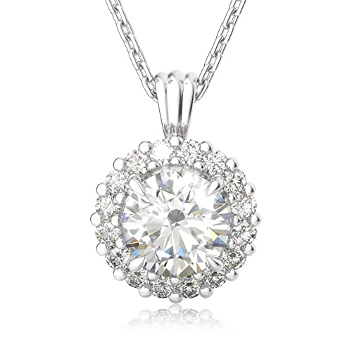 Collier moissanite D 2ct en argent 925 de haute joaillerie