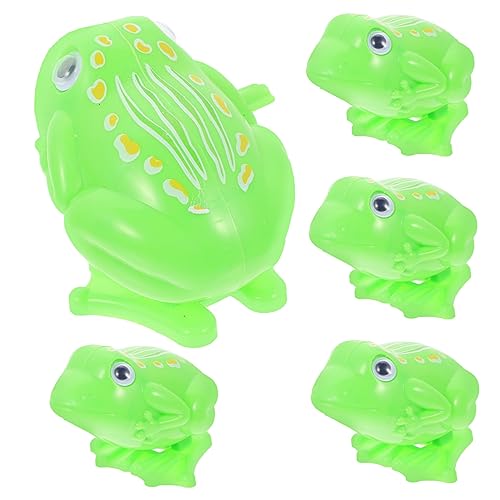 HONMEET 5Pcs Funny Clockwork Jumping Frogs for Portable Wind Up Animal Safe and Lightweight Cognitive Playset for Parties and