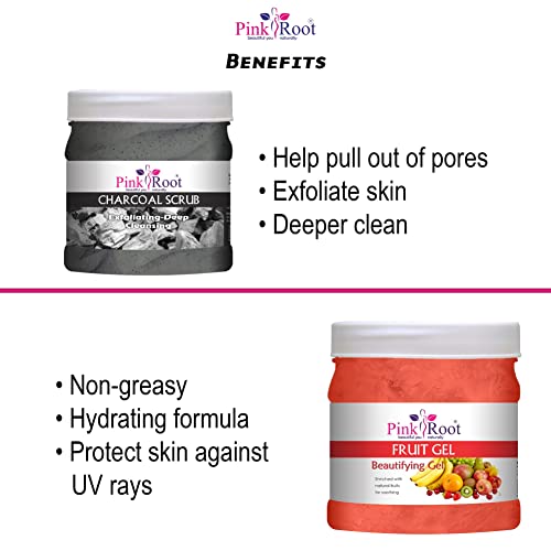 Image of Pink Root Charcoal Scrub 500gm with Fruit Gel 500gm