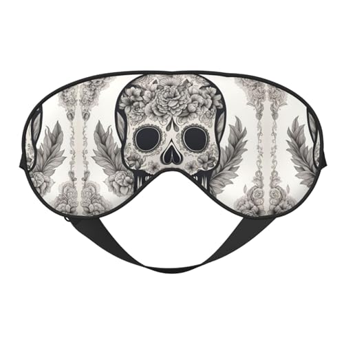 DURAGS Máscara de ojos unisex con estampado de calavera mexicana, suave y cómoda, para viajes, yoga, trabajo por turnos, color negro