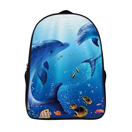Sac à dos de cours pour ados résistant et léger avec motif dauphin pour éviter le mal de dos