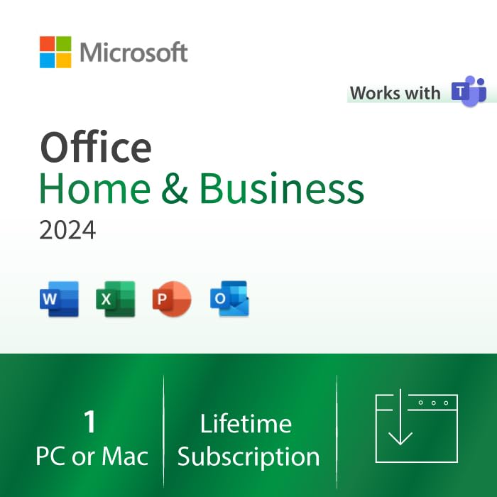 Image of Microsoft Office Home and Business 2024 | Classic Apps: Word, Excel, PowerPoint, Outlook | One-Time purchase for 1 PC /MAC (Email delivery in 1 hours-No CD)