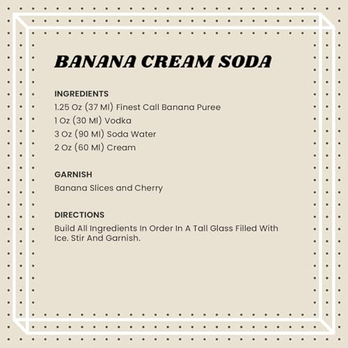 Finest Call Premium Banana Puree Drink Mix, 1 Liter Bottle (33.8 Fl Oz), Pack of 3