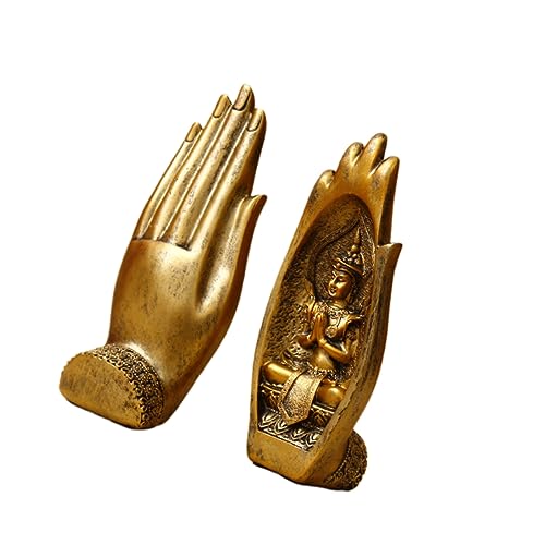 HIAKDOFT Decoración De Escritorio Mano De Buda Tamaño Único Resina Artesanía Creativa para Hogar y Oficina Adorno Decorativo