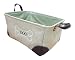 Storage Bin with Printed Dog Bone Leather Handle (Green)