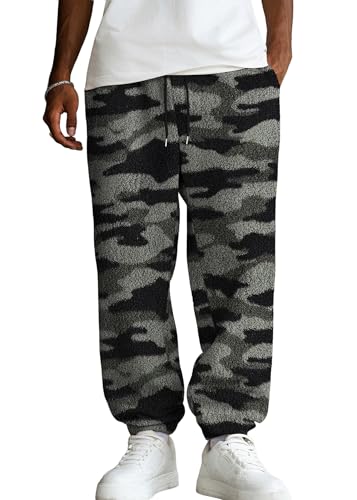 ZAFUL Mens Plush Fleece Pajama Pants Winter Cozy Flannel Feet Trouser with Pockets Microfleece Soft Sleep Lounge Bottoms2