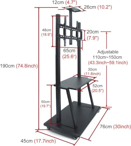 Soporte móvil para TV con base rodante y montaje miniatura 2