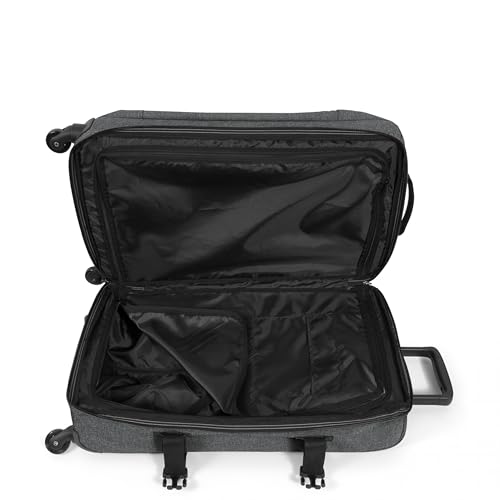 Image of EASTPAK TRANS4 S - 44L Small Cabin Wheeled Luggage, Two Compartments, TSA Lock, 360 Spinner Wheels, and Telescopic Handle, Black Denim