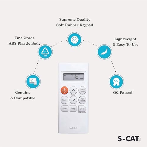 Image of S-CAT Compatible with LG AC Remote Control Model AKB73975614 AKB73975615 (No Backlight) Suitable for 1 1.5 2 Ton Split & Window AC (Model 298)