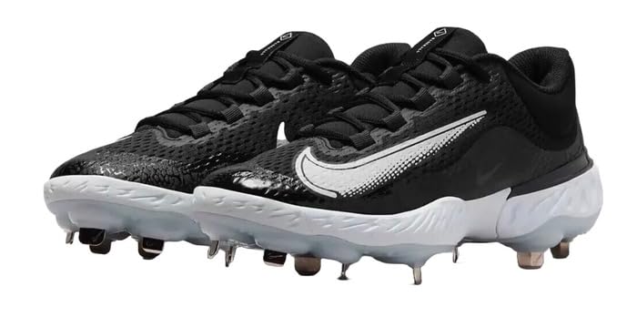 Nike Alpha Huarache Elite 4 Low Men's Baseball Metal Cleats Black White DJ6521-011 Size 7