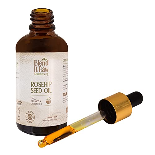 Image of Blend it Raw Apothecary Organic Rosehip Seed Oil | Cold Pressed Face Oil for Pigmentation, Glow, Acne Marks, Makeup Prep & Face Massage, 30ml