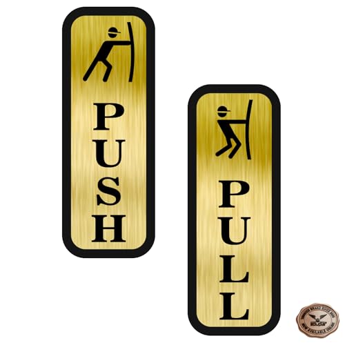 Image of PUSH PULL Door Sign, 6 Inch, Acrylic, Self-Adhesive