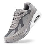 FitVille Mens Extra Wide Fit Trainers Arch Support Air Cushion Running Sneakers Comfortable Jogging Shoes for Heel Pain Relief Plantar Fasciitis - HeelAero V1 Slate Grey
