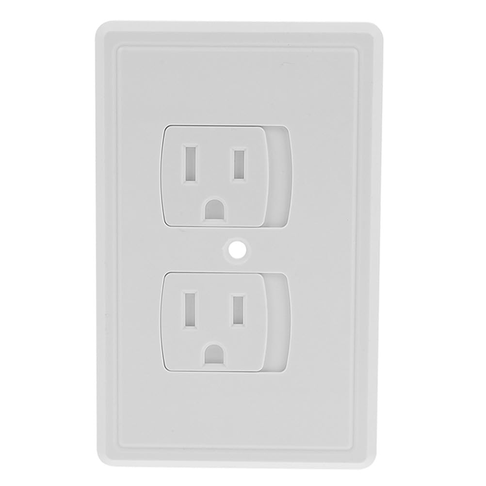 Healifty Baby Proof Outlet Covers, Self-Closing Electrical Wall Socket Plate for Child Safety, White Plug Protector Against Electric Hazards, Sliding Panel 110v Receptacle
