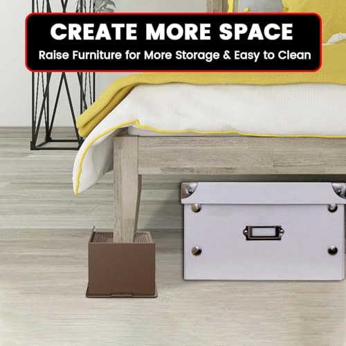 Elevadores de cama de 15 cm de alta resistencia color marrón 8
