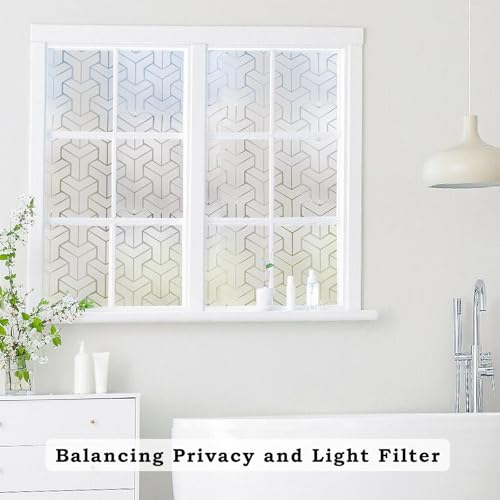 Image of WOO Home Frosted Glass Window Film & Stickers (18 X 72 INCH) Privacy Window Cover for Home & Office - Easy Apply, UV Protection, Removable Decorative Film (3D Diamond Film | 1.5 X 6 SQFT)