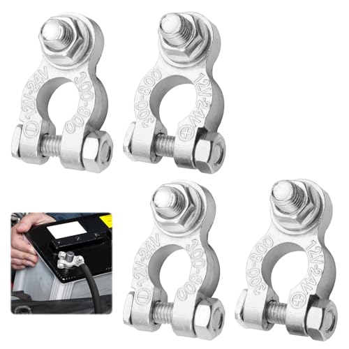 Battery Terminals 4 Pcs 12v/24v Battery Terminal Connectors Car Battery Terminals for Marine Motorcycles Rv Trucks