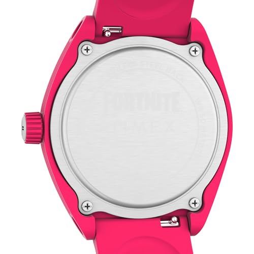 Image of TIMEX Urban Pop X Fortnite Analog Watch for man with Pink Tonneau Dial & Pink Polyurethane Strap Band Water Resistant Men's Wrist Watches - TW2W96800X6