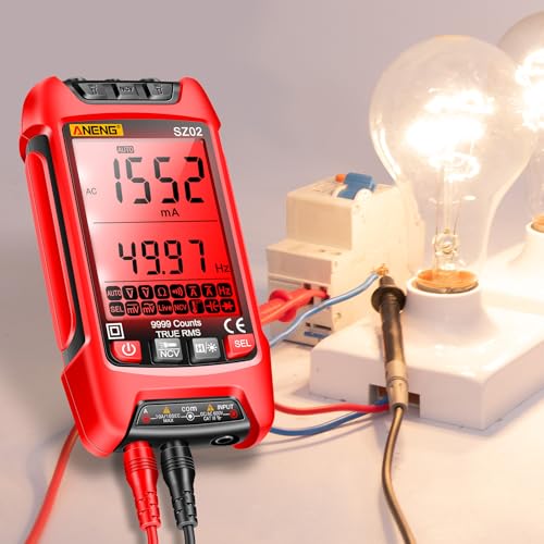 Image of ANENG SZ02 Multimeter,Digital Voltage Tester Meter,TRMS 9999 Counts Voltmeter Measures ac /dc Current,Voltage,NCV,Resistance,Continuity,Capacitance,Diodes,Auto-Ranging Ohm,Amp Electrical Tools