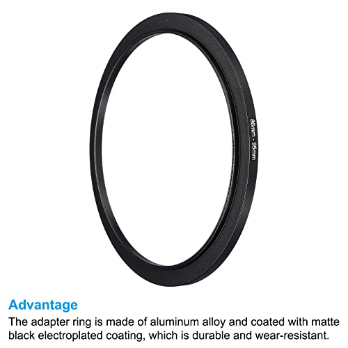 PATIKIL 86mm-95mm Metal Step Up Ring, Camera Lens Filter Adapter Ring Aluminum Filter Adapter Ring for Camera Lenses Hood Black - Image 4