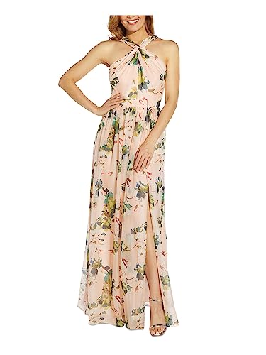 Adrianna Papell Women's Floral Printed Organza Gown, Blush Multi, 12 #TOP19
