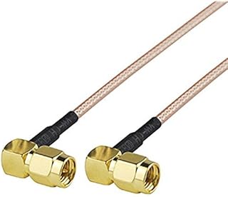 0.6ft 20cm Rf Wire Coaxial Cable Connector SMA Male Right Angle to RP-SMA Male Right Angle Assembly Pigtail Extension RG316 Ships from USA