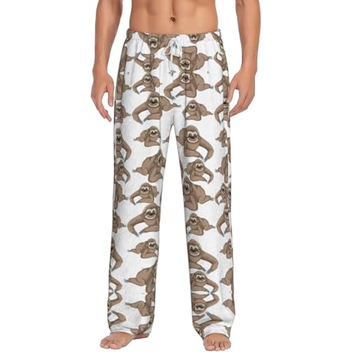 Pantalon de pyjama chaud flanelle douce légère vêtement de nuit paresseux avec poches
