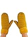 C.C Unisex Winter Warm Inner Fuzzy Lined Anti-Slip Cuff Mittens, Mustard