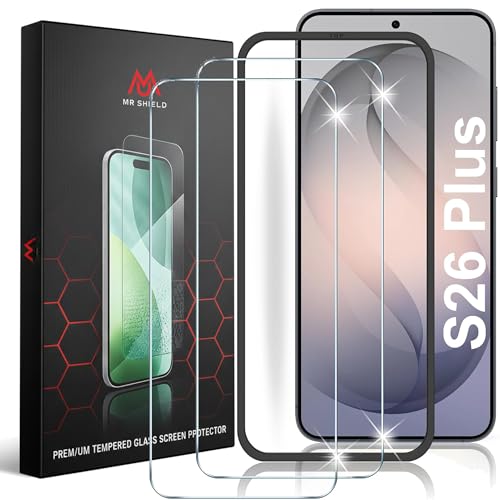 Image of Mr.Shield Screen Protector for Samsung Galaxy S26 Plus, 9H Hardness Tempered Glass Screen Guard, Military Grade Shatterproof, Easy Installation Tray, HD Clarity, Case-Friendly [2 Pack]