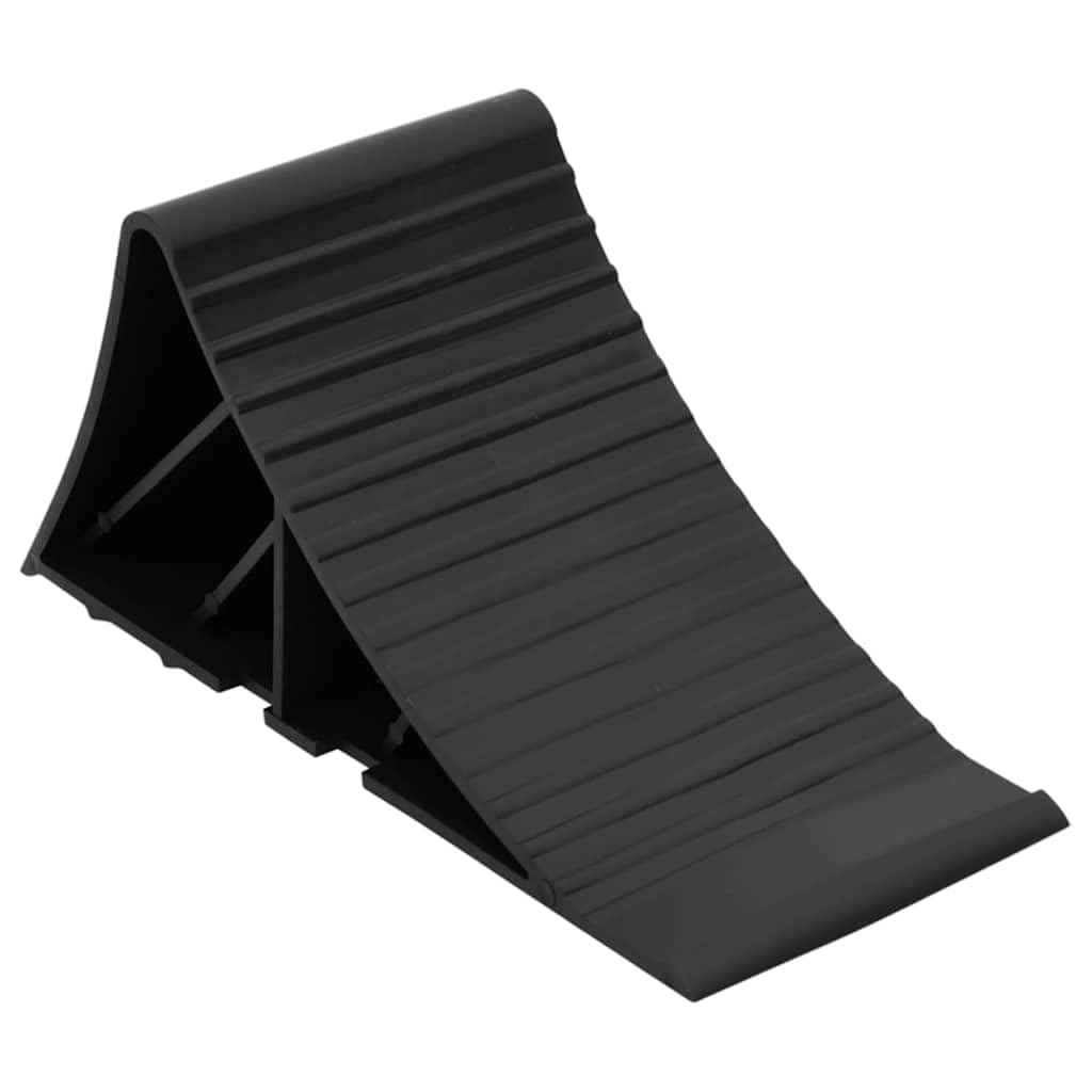 Kliny do kół, 2 sztuki, tworzywo sztuczne, 25 x 10 x 11,5 cm, z uchwytem montażowym do przyczep, przyczep kempingowych, samochodów osobowych, ciężarowych, antypoślizgowych dywaników na koła