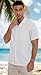 Sailwind Men's Short Sleeve Cuban Guayabera Shirt Relaxed Fit Shirt Casual Summer Beach Button Down Shirts White