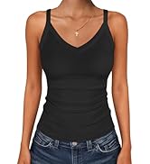 ANRABESS V Neck Tank Tops for Women Ribbed Knit Camisole 2026 Summer Casual Sleeveless Slim Fitte...