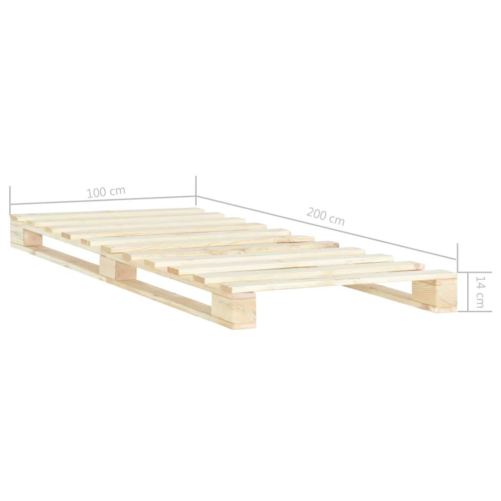 Tidyard Palette en bois de pin massif 100 x 200 cm 100x200 cm
