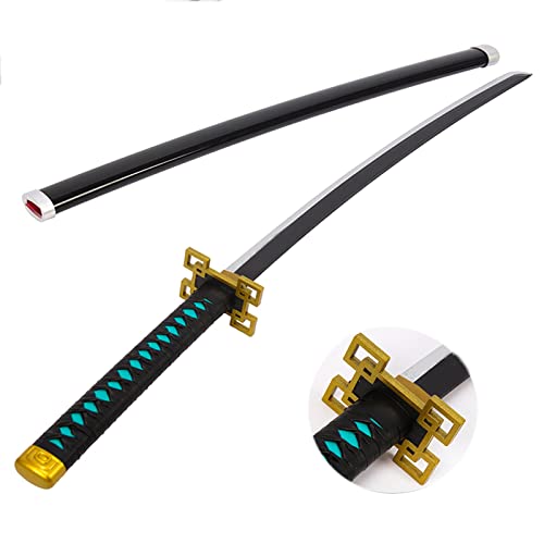 Uvency Slayer Katana Tokitou Muichirou's Zwaard Anime Zwaarden Wapens Katana Zwaard Speelgoed Halloween Cosplay Props Wapen Kerst Verjaardag/Black Blade