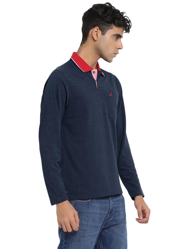 Image of AMERICAN CREW Full Sleeves Polo Collar T-Shirt with Pocket for Men
